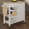 Kitchen Island With Towel Rack And Shelves For Storage – Rolling Cart To Use As Coffee Bar, Microwave Stand, Or Kitchen Storage By Lavish Home (White) -Baxton Home Shop GUEST 8cec2c77 5948 427a a070 e1f8c0b00112
