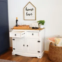 Sunnydaze Decor Sunnydaze Kitchen Sideboard Cabinet With 2 Drawers And 2 Doors - Solid Pine Construction -Baxton Home Shop GUEST 8d2c7f64 ac24 4753 bd5d 25870cab7bf9