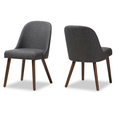 Set Of 2 Cody Mid Century Modern Walnut Finished Wood Fabric Upholstered Dining Chair - Baxton Studio 10 Set Of 2 Cody Mid Century Modern Walnut Finished Wood Fabric Upholstered Dining Chair - Baxton Studio - Image 8