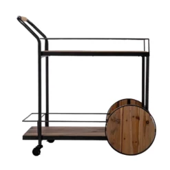 Trodel Reclaimed Wood Bar Cart Natural/Black - Aiden Lane -Baxton Home Shop GUEST 8e6c5579 4e27 4b2e 81b7 297653e228f5