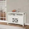 HOMCOM Modern Sideboard, Wooden Kitchen Buffet Cabinet With Drawer And 12-Bottle Wine Rack For Living Room, White -Baxton Home Shop GUEST 8ea1f15d 80c9 4669 a478 1624f6312918