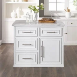 Cutler Faux Marble Top Kitchen Island White/White Marble - Crosley -Baxton Home Shop GUEST 8ec6ae38 de05 4cff bc14 99388602b904