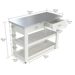 Kitchen Cart White - Inval -Baxton Home Shop GUEST 8eeeca42 0339 469b ac1a 893294aab32e