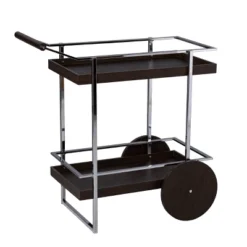 Oneots Rolling Bar Cart Brown/Chrome - Aiden Lane -Baxton Home Shop GUEST 8f21f3cc f7c7 4241 a562 06a726abf66c