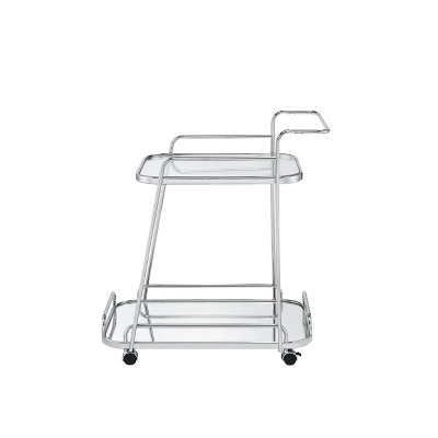 30" Aegis Clear Glass Serving Cart Chrome Finish - Acme Furniture 3 30" Aegis Clear Glass Serving Cart Chrome Finish - Acme Furniture