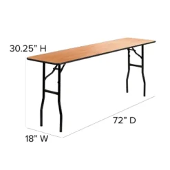 Flash Furniture 6-Foot Rectangular Wood Folding Training / Seminar Table With Smooth Clear Coated Finished Top -Baxton Home Shop GUEST 9072d28e f680 485b 8cb0 586a13186fda