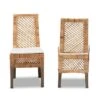 2pc Argos Rattan And Wood Dining Chair Set Natural/Brown - Bali & Pari -Baxton Home Shop GUEST 90beacdd c372 4fba 818e 1a51162d7887