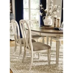 Set Of 2 Realyn Ribbon Back Dining Upholstered Side Chair Chipped White - Signature Design By Ashley 11 Set Of 2 Realyn Ribbon Back Dining Upholstered Side Chair Chipped White - Signature Design By Ashley -Baxton Home Shop GUEST 911b98e6 3304 4d4c 8a70 035b705b71ab
