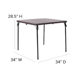 Emma And Oliver 2.83-Foot Square Bi-Fold Plastic Folding Table With Carrying Handle -Baxton Home Shop GUEST 912fe9c5 c079 4eba a7b4 291b37c61fd6