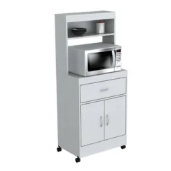 2 Shelves Kitchen Microwave Storage Cabinet White - Inval -Baxton Home Shop GUEST 916a6a34 8eaf 4cb4 bc57 44bfe823b5c7