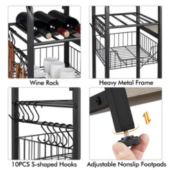 Yaheetech 4-Tier 55" Kitchen Baker's Rack With Power Outlet 13 Yaheetech 4-Tier 55" Kitchen Baker's Rack With Power Outlet -Baxton Home Shop GUEST 92f9dab6 4f04 456a bd17 6341a673e594
