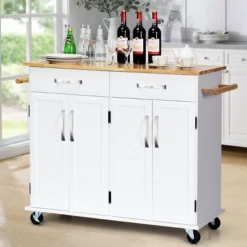 Costway Kitchen Trolley Island Utility Cart Wood Top Rolling Storage Cabinet Drawers White 14 Costway Kitchen Trolley Island Utility Cart Wood Top Rolling Storage Cabinet Drawers White -Baxton Home Shop GUEST 932bb919 2e78 4e3b 9a17 f619b26e75b6
