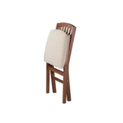 2pc Slat Back Folding Chairs Fruitwood - Stakmore