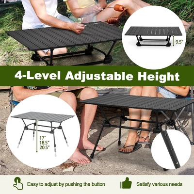 Costway Heavy-Duty Aluminum Camping Table, Folding Outdoor Picnic Table With Carrying Bag 8 Costway Heavy-Duty Aluminum Camping Table, Folding Outdoor Picnic Table With Carrying Bag - Image 6