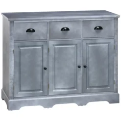 HOMCOM Sideboard Buffet Cabinet With Storage Drawers Adjustable Shelves Countertop Dining Room Cabinet Kitchen Buffet Living Room Furniture Gray -Baxton Home Shop GUEST 943d8928 d2e2 478a 8566 7678fa5f22ca