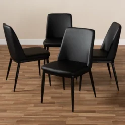 Set Of 4 Darcell Modern And Contemporary Faux Leather Upholstered Dining Chairs - Baxton Studio 10 Set Of 4 Darcell Modern And Contemporary Faux Leather Upholstered Dining Chairs - Baxton Studio -Baxton Home Shop GUEST 94d4e8d0 0f10 4466 a3bc 38f2ebd77741