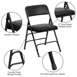 Flash Furniture 4 Pack HERCULES Series Curved Triple Braced & Double Hinged Upholstered Metal Folding Chair -Baxton Home Shop GUEST 9546a3f8 09bd 4d70 a82b f1c032d44437