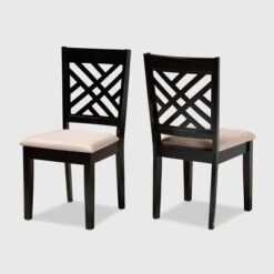2pc Caron Upholstered Wood Dining Chair Set - Baxton Studio -Baxton Home Shop GUEST 965d4bac 10aa 4f59 9b6f b69076b9ef13