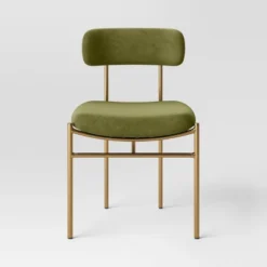 Orion Luxe Dining Chair With Brass Legs Olive Green Velvet - Threshold™ -Baxton Home Shop GUEST 9660ad34 524d 48a4 811f 443636806ae1