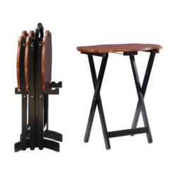 Austin Tray Table Set Black/Hazelnut - Powell Company -Baxton Home Shop GUEST 97c0ca98 f19b 4dcc 8def 5a17ff98e2c7