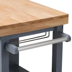 Sunderland Coastal And Farmhouse Natural Wood Kitchen Cart Gray, Light Brown - Baxton Studio -Baxton Home Shop GUEST 97ec4da3 a3bf 43fb 9638 7d988ca525d2