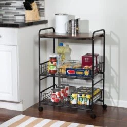 Honey-Can-Do 3 Tier Kitchen Cart With Pull-Out Baskets -Baxton Home Shop GUEST 9802a4b6 d2d1 44fb 896d cb5350bdef2d