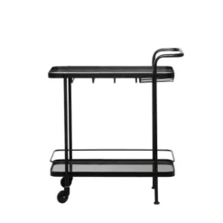 Contemporary Metal Bar Cart Black - Olivia & May -Baxton Home Shop GUEST 981071b4 1242 41d1 a43e 2ae3551fa0ca