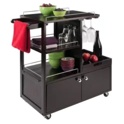 Galen Entertainment Cart With Serving Tray Wood/Espresso - Winsome -Baxton Home Shop GUEST 98c6b50b dd27 4e5a 9f2a 621f974ba570