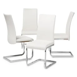 Set Of 4 Cyprien Modern And Contemporary Faux Leather Upholstered Dining Chairs - Baxton Studio -Baxton Home Shop GUEST 99156360 0933 4caa 868b 938510b575f9