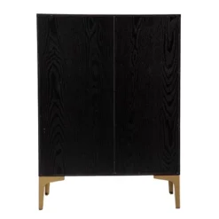 Fhamtes Two Door Bar Cabinet Black/Gold - Aiden Lane -Baxton Home Shop GUEST 99b3af25 e812 4971 93cb 8983ed3abcf9