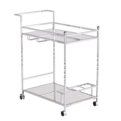 Iverson Metal Mirrored Bar Cart - Aiden Lane -Baxton Home Shop GUEST 99dffe69 0207 4e59 933d 1d6a198b0780