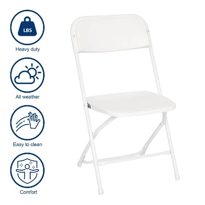 Flash Furniture Hercules™ Big And Tall Commercial Folding Chair - Extra Wide 650LB. Capacity - Durable Plastic - 4-Pack 10 Flash Furniture Hercules™ Big And Tall Commercial Folding Chair - Extra Wide 650LB. Capacity - Durable Plastic - 4-Pack - Image 8