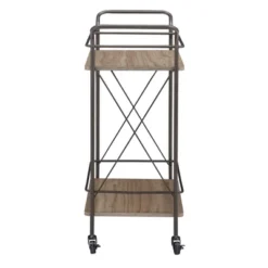 Raddatz Metal X Frame Bar Cart With Wood Shelf Bronze/Walnut - Inspire Q -Baxton Home Shop GUEST 9a2c7f37 0f2d 424e af20 ddaaf5c1a115