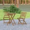 Emma And Oliver All-Weather Three Piece Solid Acacia Wood Patio Bistro Set With Two Folding Chairs And Table -Baxton Home Shop GUEST 9a74f096 e082 41e2 842d 077d848a51d3