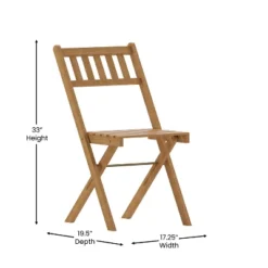 Merrick Lane Set Of 2 Solid Acacia Wood Armless Folding Patio Bistro Chairs With Slatted Backs And Seats In Natural Finish -Baxton Home Shop GUEST 9c296413 95bf 49c0 a8be bd3e89959aa6 2
