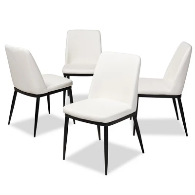 Set Of 4 Darcell Modern And Contemporary Faux Leather Upholstered Dining Chairs - Baxton Studio 8 Set Of 4 Darcell Modern And Contemporary Faux Leather Upholstered Dining Chairs - Baxton Studio - Image 6