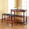 Granite Top Kitchen Prep Cart With 2 Upholstered Saddle Stools Cherry - Crosley 1 Granite Top Kitchen Prep Cart With 2 Upholstered Saddle Stools Cherry - Crosley -Baxton Home Shop GUEST 9d64fe9a 9e1a 4991 bb49 5e5303f1c618
