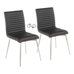 Set Of 2 Mason Swivel Modern Walnut Wood Back Dining Chairs - Lumisource -Baxton Home Shop GUEST 9dcd9ac1 009a 48cd aa65 9436e34e6f79