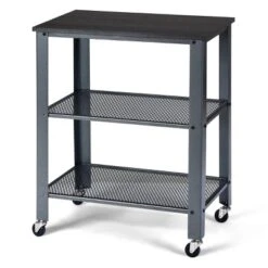 Tangkula Kitchen Utility Cart Industrial Coffee End Table W/Wheels Black/Silver -Baxton Home Shop GUEST 9ddec2e6 ad08 464e b01c 2f104653207e