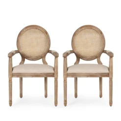 Set Of 2 Judith French Country Wood And Cane Upholstered Dining Chairs - Christopher Knight Home -Baxton Home Shop GUEST 9e295e5d fba0 4233 abd4 93d956e31c41