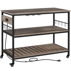 Yaheetech 3-Tier Kitchen Island Rolling Cart With Shelves For Dining Room -Baxton Home Shop GUEST 9e35effa 48dc 4a8c 97e9 47831133cb7e