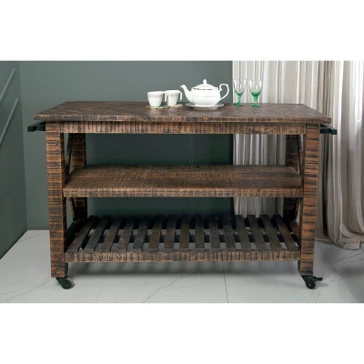 Chonglin Castered Cart Brown - Treasure Trove Accents 5 Chonglin Castered Cart Brown - Treasure Trove Accents - Image 3