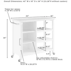 Tristan Open Kitchen Island Cart White/Natural - Crosley -Baxton Home Shop GUEST 9e4a1b32 007f 45f2 858c 96530c404f79