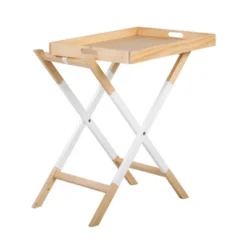 Remus Folding Tray Table Oak Brown/White - Universal Expert -Baxton Home Shop GUEST 9ee9e269 4bcc 42f3 bd79 b83042d9f593