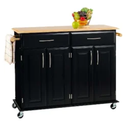 Dolly Madison Kitchen Island Cart Wood/Black/Natural - Home Styles -Baxton Home Shop GUEST 9f4d0703 0948 4734 af1f 188b4ef46e59
