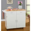 Large Kitchen Cart With Wood Top White - Buylateral -Baxton Home Shop GUEST 9f67168e afb3 4b29 a711 9285d45df96b