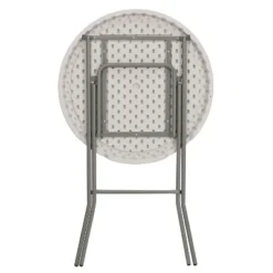 Emma And Oliver 2.63-Foot Round Granite White Plastic Bar Height Folding Event Table -Baxton Home Shop GUEST 9f8847b2 2c4c 49e2 9d46 60c0d66caf7a