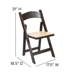Emma And Oliver Chocolate Wood Folding Chair With Detachable Vinyl Padded Seat -Baxton Home Shop GUEST a08a3492 dc58 440c ae10 f2279e9b5ebc 1