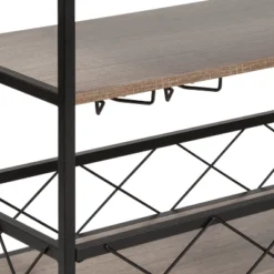 Flash Furniture Buckhead Distressed Light Oak Wood And Iron Kitchen Serving And Bar Cart With Wine Glass Holders -Baxton Home Shop GUEST a0c39c8e bdf4 4d71 90fd 7aaa29e02da1 1