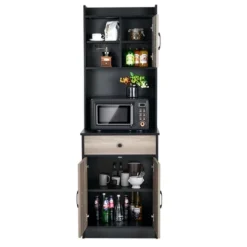 Costway 3-Door 71'' Kitchen Buffet Pantry Storage Cabinet W/Hutch Adjustable Shelf Black -Baxton Home Shop GUEST a0f52173 9641 41ac 92c0 7b01b0aa76c9